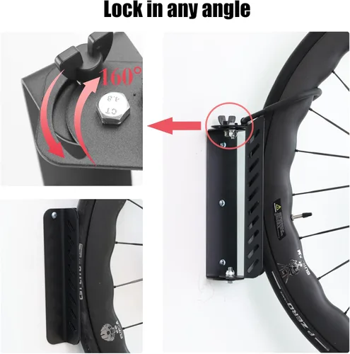 Vista 3 de PHUNAYA Soporte de pared vertical para bicicleta, ganchos giratorios para bicicleta, para garaje, pared de garaje, ganchos para bicicletas, jardín