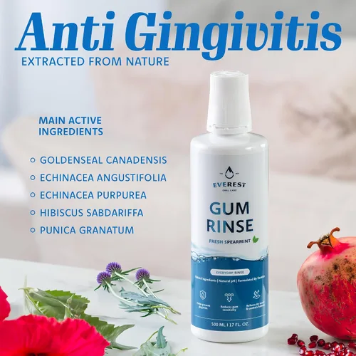 Vista 3 de Everest - Enjuague bucal natural para tratamiento de gingivitis, enjuague bucal bucal seco para adultos y adolescentes, enjuague bucal sin alcohol