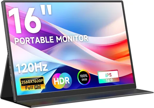 Vista 9 de AYY Monitor portátil 4k, pantalla táctil de 13.4" 3840x2160 Segunda pantalla 100% sRGB, 400cd HDR USB C Ultra Slim IPS Monitor portátil para Mac