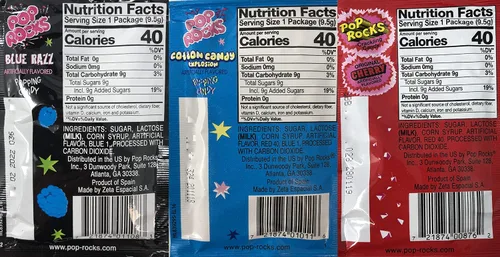 Vista 3 de Pop Rocks Crackling Candy - Paquete variado de 36 caramelos clásicos para reventar, nueve sabores diferentes a granel Pop Rocks Popping Candy