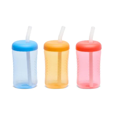 Vista 9 de The First Years Squeeze & Sip - Vasos con pajita para niños pequeños, taza de transición exprimible con popote de silicona, suministros