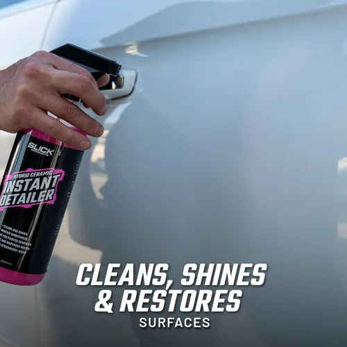 Vista 3 de Slick Products Detallador instantáneo de cerámica híbrida: limpia, brilla y protege las superficies del automóvil, fórmula hidrofóbica, espray