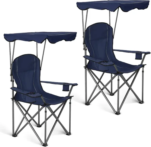 Vista 15 de ALPHA CAMP Sillas de camping con toldo resistente con sombrilla ajustable Heavy duty 400 LBS, Steel Frame, Sturdy, Ergonomic,600D Oxford fabric