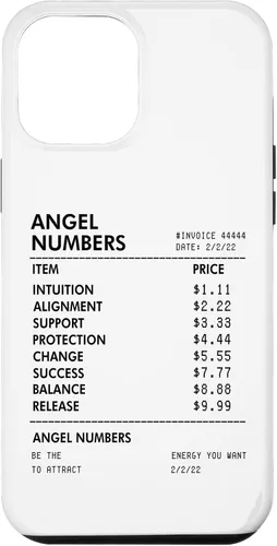 Vista 26 de Angel Numbers Receipt 111 222 333 444 - Funda de numerología espiritual para iPhone 17