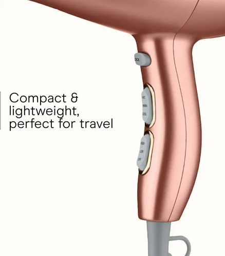 Vista 4 de INFINITIPRO de CONAIR - Secadora de pelo compacta sin encrespamiento, 2 veces más brillo, 3 veces más control de encrespamiento Rosa (Dusty Rose)