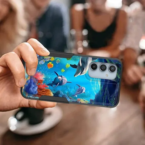 Vista 836 de Funda para Galaxy A14 5G, resistente de doble capa híbrida de policarbonato duro, goma suave, a prueba de golpes, funda protectora resistente