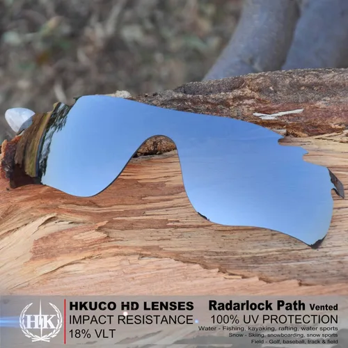 Vista 3 de HKUCO - Lentes de repuesto para gafas de sol Oakley Radarlock Path con ventilación, 2 pares, polarizadas