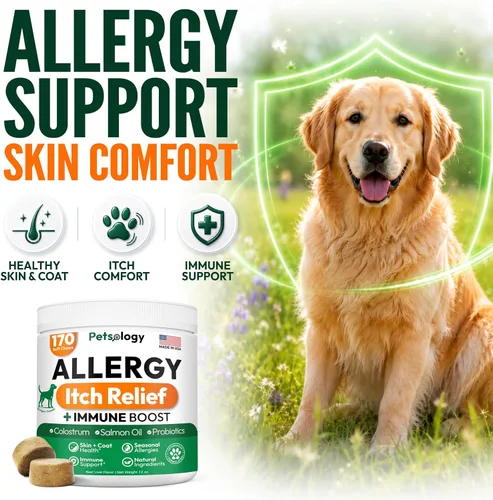 Vista 2 de Masticables para aliviar la alergia para perros, 170 unidades, antipicazón
