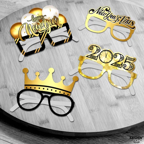 Vista 4 de KatchOn, Gafas de feliz año nuevo 2025 – Paquete de 12, gafas de fiesta de Año Nuevo 2025 Gafas de feliz Año Nuevo, decoraciones de Año Nuevo 2025