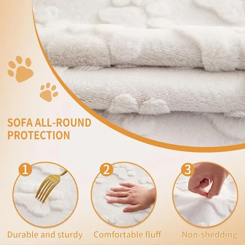 Vista 3 de Funda de sofá impermeable para perros, funda antideslizante para sofá seccional, gruesa, suave, lavable, para sofá de 3 cojines, apta para mascotas