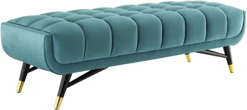 Vista 12 de Modway Adept - Banco de terciopelo de rendimiento de 47.5 pulgadas, color gris