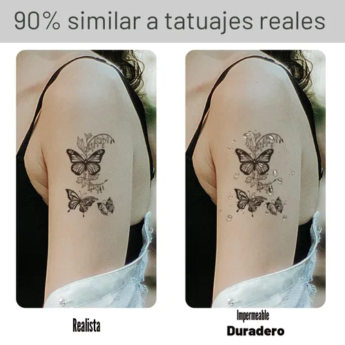 Vista 4 de Cerlaza 100 hojas de tatuajes temporales para mujeres adultas, 420 estilos mixtos, calcomanías de tatuaje falsas de ramas pequeñas que se ven reales