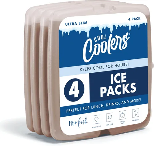 Vista 15 de Enfriadores Cool de Fit + Fresh, Paquetes de Hielo Delgados Reutilizables y Duraderos, Paquetes Fríos para Loncheras, Paquetes de Hielo para Bolsas
