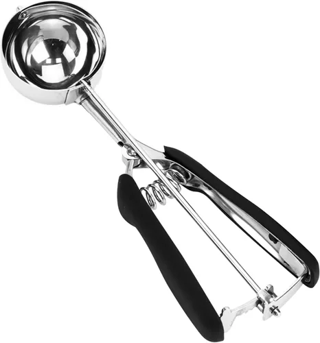 Vista 48 de Cuchara de Helado y Galletas de Acero Inoxidable - Capacidad de 5.3Tbsp/80ml/2.7oz, Liberación con Gatillo