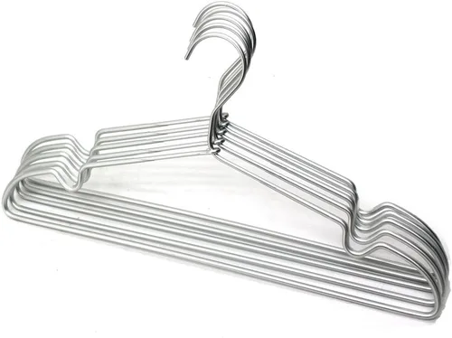 Vista 2 de 30Pack Koobay 12.6" Silver Metal Hangers Non Slip Suit Coated Wire Aluminum Children Storage Baby Hangers