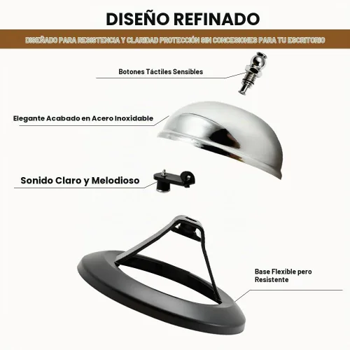 Vista 3 de Campana de llamada, campana de servicio de acero inoxidable de 3.3