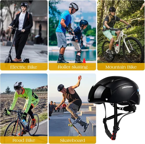 Vista 7 de Shinmax Bike Helmet for Men Women, Bicycle Helmet with Detachable Magnetic Goggles Adjustable for Adult Road Biking Mountain Cycling Helmet
