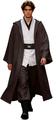 Vista 6 de Disfraz de túnica con capucha para hombre, uniforme completo, disfraz de Halloween, cosplay, capa para adultos Blanco