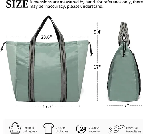 Vista 2 de ecosmile Bolsa de gimnasio con cordón y cordón para mujer bolsa de gimnasio impermeable para gimnasio