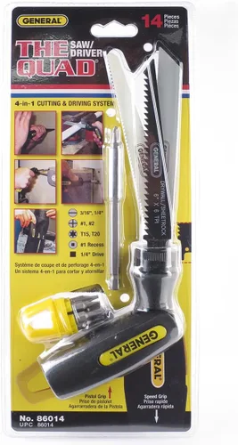 Vista 10 de General Tools Juego de destornillador/sierra multiusos 4 en 1 de 14 piezas #86014, compacto y portátil para camping, coche, hogar