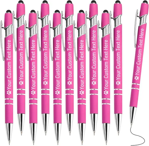 Vista 84 de STREADVE Bolígrafos personalizados personalizados con nombre grabado, logotipo, texto, bolígrafos de escritura suave, regalo personalizado para Negro