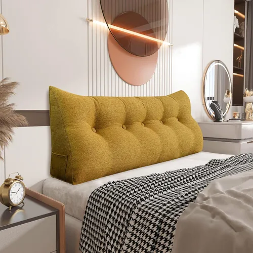 Vista 14 de Almohada pequeña de cuña para cabecero, almohada de lectura para sentarse en la cama, respaldo de adulto, almohada triangular de refuerzo para sofá