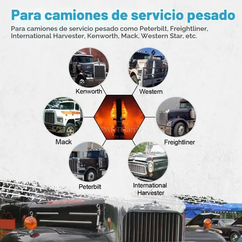 Vista 5 de Partsam 2 luces LED redondas de doble cara LED de 3.9 in, luces LED de señal de giro cromadas y ámbar, 24 diodos, luces de pedestal LED de doble