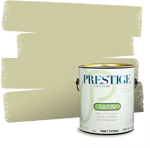 Vista 135 de Prestige Paints - Pintura exterior e imprimación en uno, 1 galón, plano, compatibilidad comparable con el color menta «Whipped Mint» de Behr