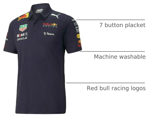Vista 4 de Red Bull Racing - Polo oficial de Teamline, para hombre, talla XS