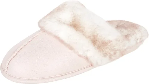 Vista 16 de Jessica Simpson - Pantuflas cómodas de piel sintética para mujer con suela antideslizante y espuma viscoelástica Negro