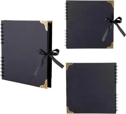Vista 6 de LOYAL BOOK Álbum de recortes (8 x 8 pulgadas) Álbum de recortes 60 páginas, ideal para tus álbumes de recortes, álbumes de fotos familiares de boda