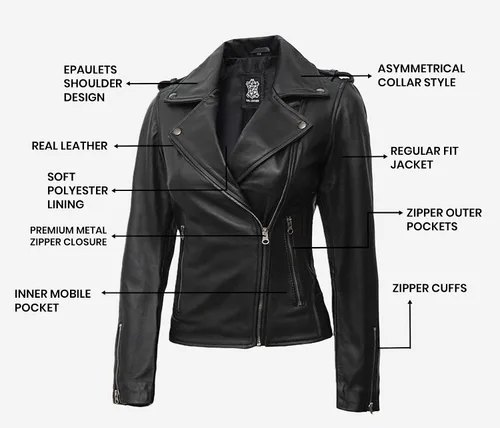 Vista 3 de Chaqueta de cuero para mujer Bomber motocicleta Biker Real piel de cordero chaqueta para mujer