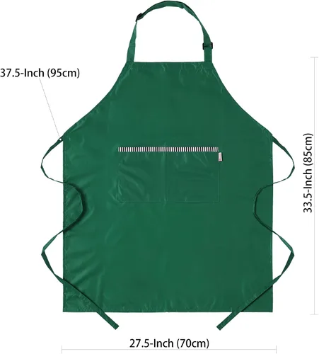 Vista 4 de Delantal de cocina ligero impermeable verde