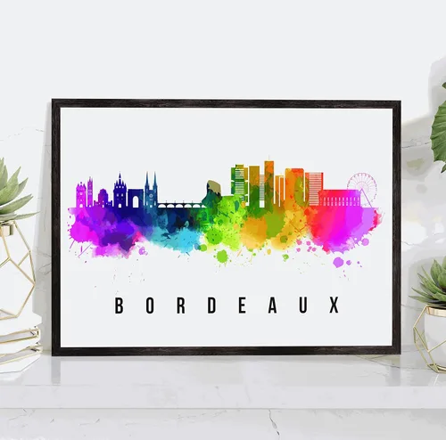 Vista 8 de Póster de Amsterdam Skyline Netherlands, pintura de paisaje urbano e impresión de monumentos, decoración para el hogar, oficina, 12 x 18 pulgadas