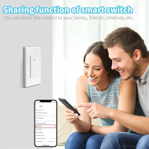 Vista 8 de Interruptor Inteligente de 3 Vías Compatible con Alexa y Google Home, Interruptor Inteligente de Luz WiFi de 2.4GHz, Interruptores de Luz de Control