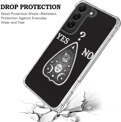 Vista 3 de Funda transparente compatible con Samsung Galaxy S23+ / S23 Plus, carcasa transparente y transparente para parachoques - Ouija Sí No