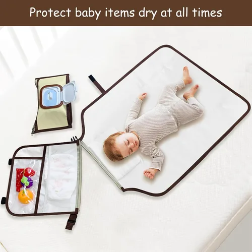 Vista 5 de Cambiador de pañales portátil, cambiador de pañales portátil para bebé, cambiador de viaje desmontable para niñas y niños recién nacidos, cambiador