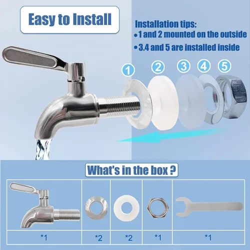 Vista 2 de Espiga de acero inoxidable de repuesto para Berkey Big, Travel, sistema de filtro de agua alimentado por gravedad real y otros tanques de filtro