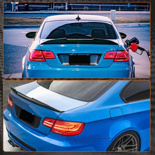 Vista 3 de Alerón de fibra de carbono real E92 compatible con BMW Serie 3 E92 Coupé y M3 Coupé 2006-2013