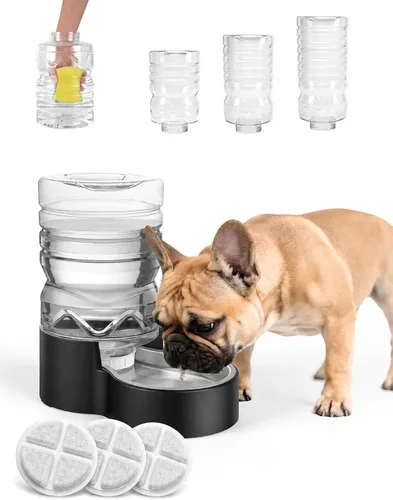 Vista 17 de Heouvo Dispensador de agua para gatos con gravedad de 1.3 galones