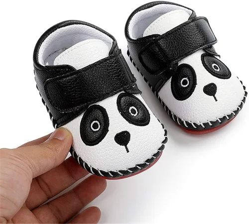 Vista 5 de HsdsBebe Baby Boys Girls Pu Leather Hard Bottom Walking Sneakers Toddler Rubber Sole First Walkers Infant Cartoon Slippers Crib Shoes