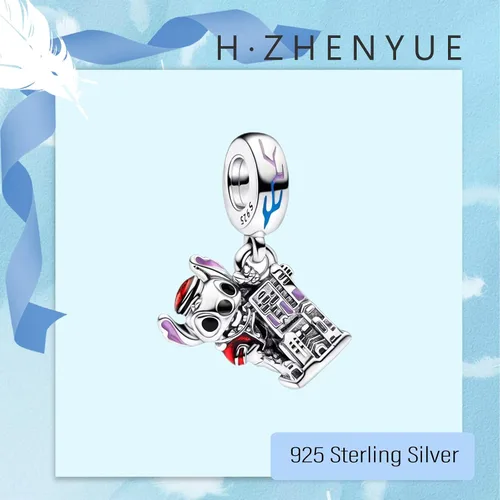 Vista 2 de Colgante de plata de ley S925 con dije de película de araña para pulsera, collar para mujeres y niñas, regalos