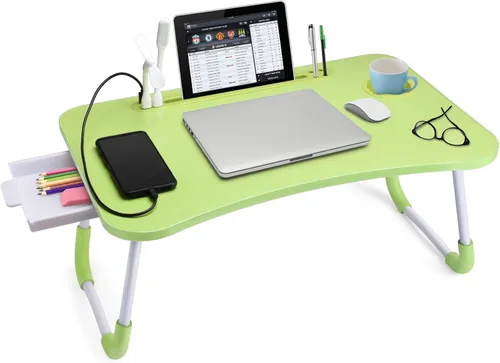 Vista 13 de Slendor Escritorio de cama para portátil y escritura con almacenamiento Negro