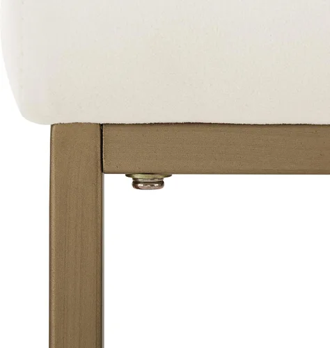 Vista 5 de Crosley Furniture Harlowe - Juego de 2 taburetes de bar tapizados con altura de mostrador, cocina y comedor, crema y dorado