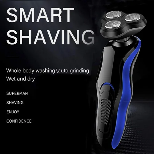 Vista 5 de Maquinilla de afeitar eléctrica para hombres – Afeitadoras rotativas 4 en 1 para hombres – Kit de aseo eléctrico – Maquinillas de afeitar húmedas