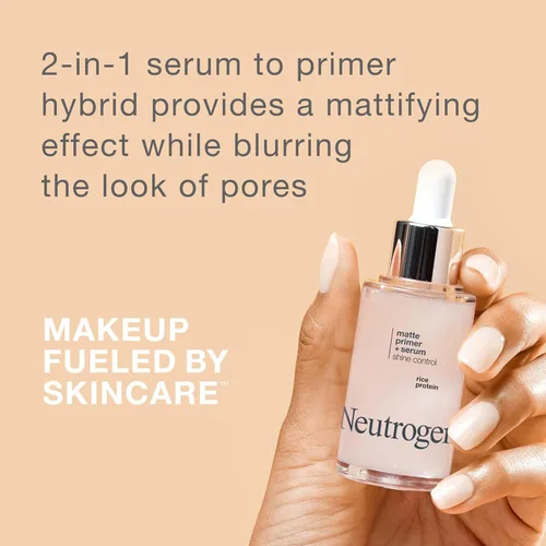 Vista 2 de Neutrogena Shine Control Matte Booster - Imprimación facial y suero, suero matificante de la piel a imprimación con proteína de arroz, absorbe