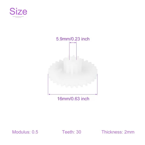 Vista 3 de DMiotech Paquete de 20 engranajes de plástico de 30 dientes, modelo 30102B, engranajes helicoidales de plástico para automóviles de bricolaje