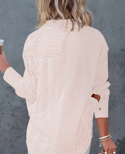 Vista 5 de Diosun Camisas clásicas de manga larga con botones para mujer, blusas de trabajo de oficina con cuello elegante