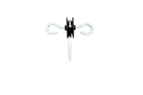 Vista 4 de JBT Anclaje eléctrico de manija de puerta atornillada para valla de 2 anillos, negro, 4 Aislador atornillado de poste de madera
