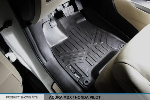 Vista 2 de SMARTLINER Juego de tapetes de piso de ajuste personalizado de 2 filas compatibles con Acura MDX 2014-2020